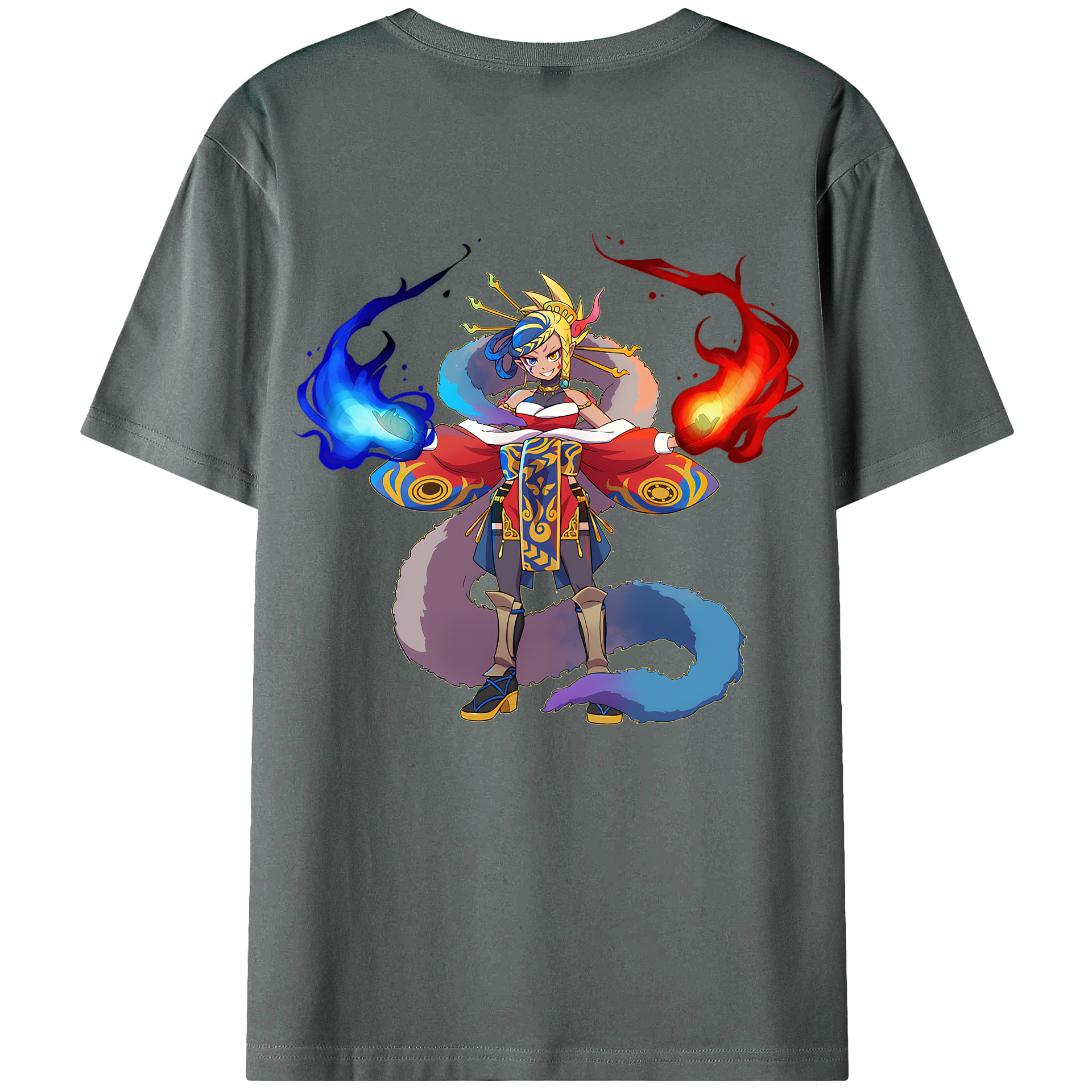 （画像用） 妖怪ウォッチ Yo-kai Watch 綿100％ メンズ半袖Tシャツ（バックプリント） 通気性